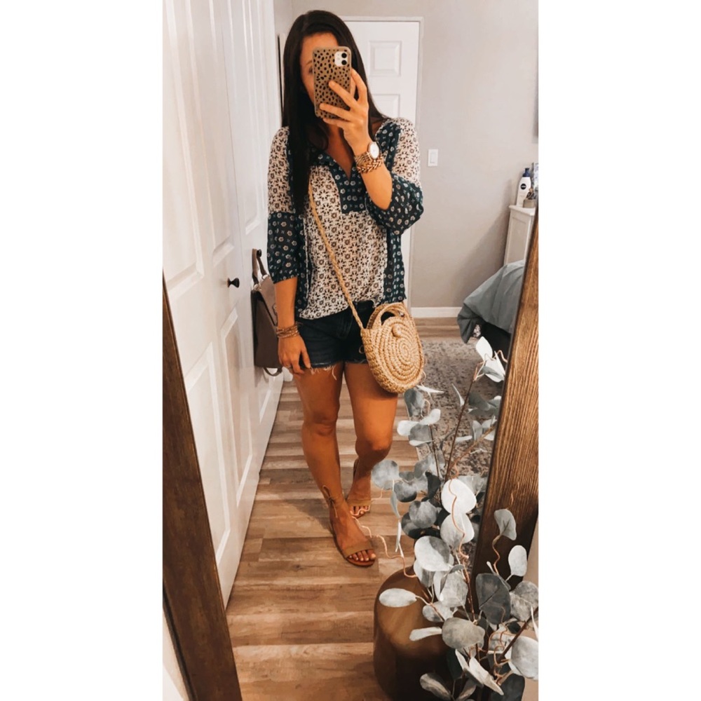 🤎Loft blouse pattern geometric xs